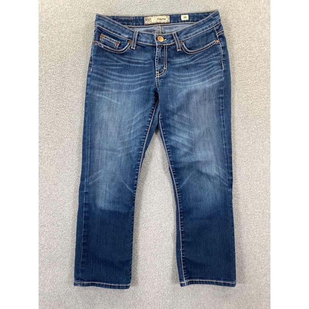 BKE Buckle Jeans Payton Women's Size 28 Blue Crop Mid Rise Straight Leg Stretch